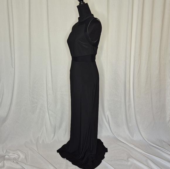 Betsy & Adam Mock Neck Mesh Illusion Gown - Size 10 - Picture 5 of 13
